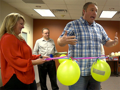 People participating in Fun at Work training.